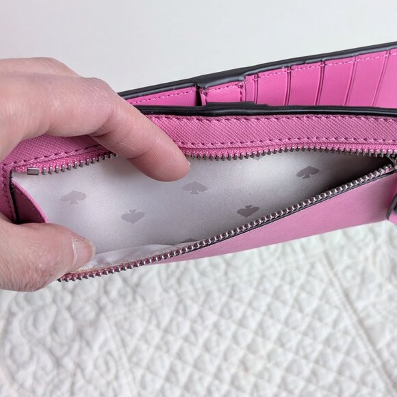 Kate Spade Bright Peony Large Slim Bifold Wallet - Picture 11 of 12